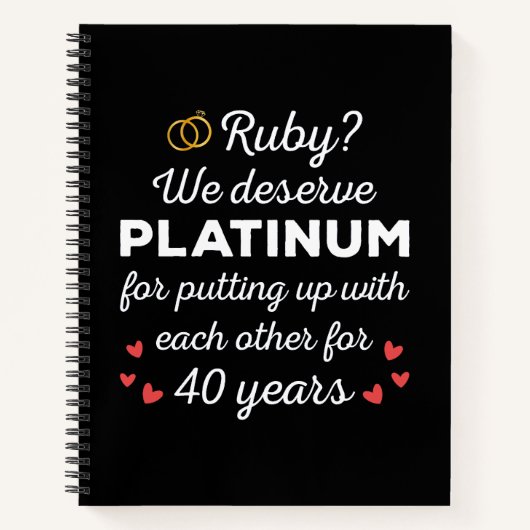 40e bruiloft Jubileum I - Ruby Funny Paar Notitieboek (Voorkant)