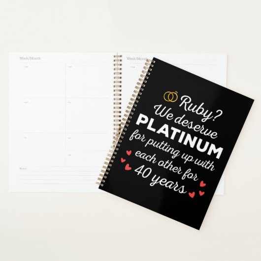 40e bruiloft Jubileum I - Ruby Funny Paar Planner (Display)