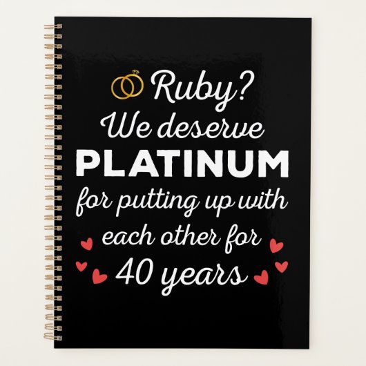 40e bruiloft Jubileum I - Ruby Funny Paar Planner (Voorkant)