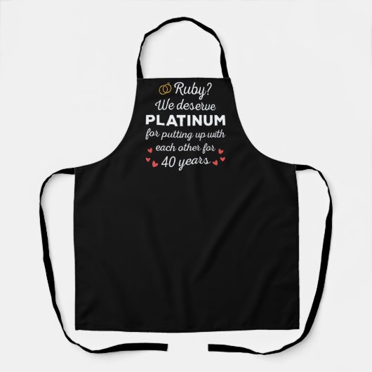 40e bruiloft Jubileum I - Ruby Funny Paar Schort (Voorkant)