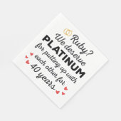 40e bruiloft Jubileum I - Ruby Funny Paar Servet (Hoek)