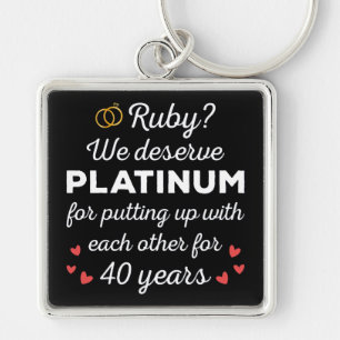 40e bruiloft Jubileum I - Ruby Funny Paar Sleutelhanger