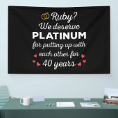 40e bruiloft Jubileum I - Ruby Funny Paar Spandoek (Beurs)
