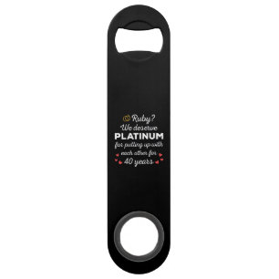40e bruiloft Jubileum I - Ruby Funny Paar Speed Flessenopener