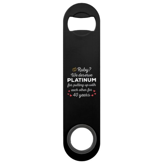 40e bruiloft Jubileum I - Ruby Funny Paar Speed Flessenopener (Voorkant)