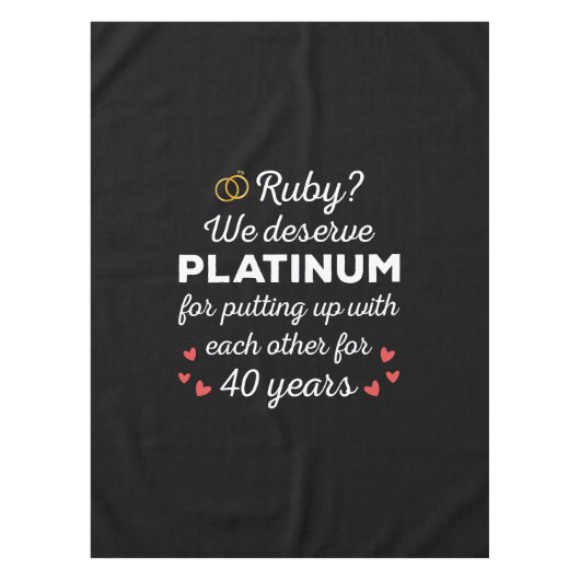 40e bruiloft Jubileum I - Ruby Funny Paar Tafelkleed (Voorkant)