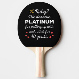 40e bruiloft Jubileum I - Ruby Funny Paar Tafeltennisbatje
