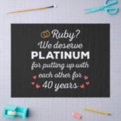 40e bruiloft Jubileum I - Ruby Funny Paar Tissuepapier (Craft)