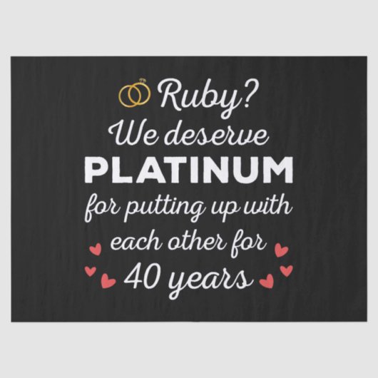 40e bruiloft Jubileum I - Ruby Funny Paar Tissuepapier (Voorkant)