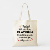 40e bruiloft Jubileum I - Ruby Funny Paar Tote Bag (Achterkant)