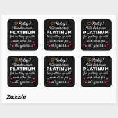 40e bruiloft Jubileum I - Ruby Funny Paar Vierkante Sticker (Vel)