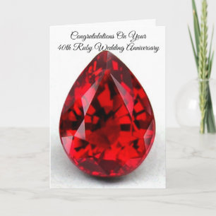 40e bruiloft Jubileum Kaart Ruby