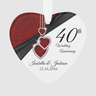 40e bruiloft Jubileum Keepsake Design Ornament