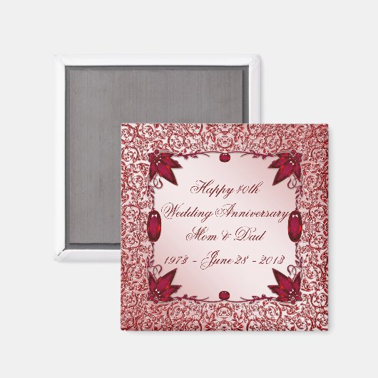 40e bruiloft Jubileum magneet (Voorkant / Achterkant)