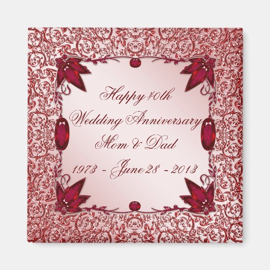 40e bruiloft Jubileum magneet (Voorkant)