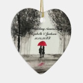 40e bruiloft Jubileum Mijlpaal Mr. en Mrs. Keramisch Ornament (Rechts)