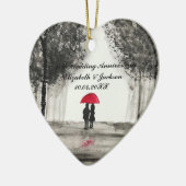 40e bruiloft Jubileum Mijlpaal Mr. en Mrs. Keramisch Ornament (Links)