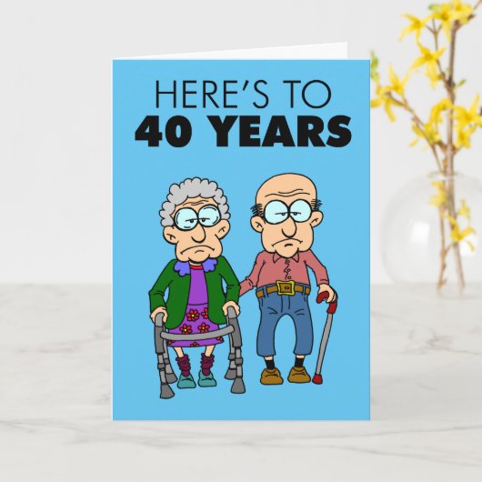 40e bruiloft Jubileum oud worden Kaart (Gele Bloem)