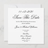 40e bruiloft Jubileum ouders 2020 legant Save The Date (Achterkant)