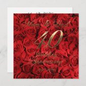 40e bruiloft Jubileum ouders 2020 rode rozen Save The Date (Voorkant / Achterkant)