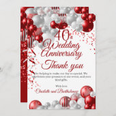 40e bruiloft Jubileum Partij Bedankkaart (Voorkant / Achterkant)