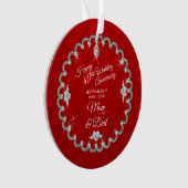 40e bruiloft Jubileum rode foto Keepsake Ornament (voorkant)