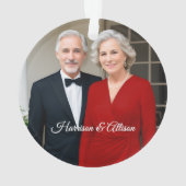 40e bruiloft Jubileum rode foto Keepsake Ornament (achterkant)