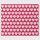 40e bruiloft Jubileum rode harten inpakpapier (Vlak)