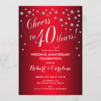 40e bruiloft Jubileum - Rood & Zilver