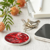 40e BRUILOFT JUBILEUM Ruby Bruiloft Bewerkbaar Sleutelhanger (Zijkant)