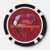 40e bruiloft Jubileum Ruby Do Poker Chips (Achterkant)