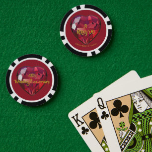 40e bruiloft Jubileum Ruby Do Poker Chips