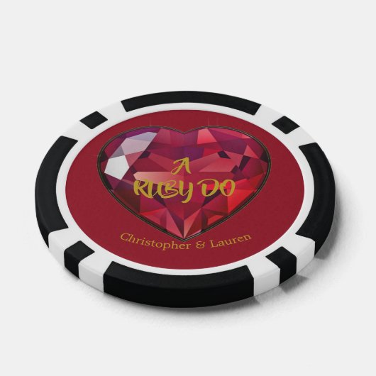 40e bruiloft Jubileum Ruby Do Poker Chips (Enkel)