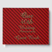40e bruiloft Jubileum Ruby Gold Typografie Gastenboek (Voorkant)