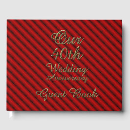 40e bruiloft Jubileum Ruby Gold Typografie Gastenboek