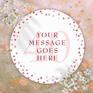 40e bruiloft Jubileum Ruby Hearts Ronde Sticker