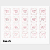 40e bruiloft Jubileum Ruby Hearts Vierkante Sticker (Vel)
