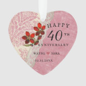 40e bruiloft Jubileum Ruby Jewel Ornament (voorkant)