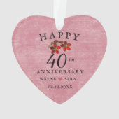 40e bruiloft Jubileum Ruby Jewel Ornament (achterkant)