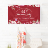 40e bruiloft Jubileum Ruby Rozen Welkom Spandoek (Insitu)