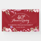 40e bruiloft Jubileum Ruby Rozen Welkom Spandoek (Horizontaal)