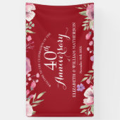 40e bruiloft Jubileum Ruby Rozen Welkom Spandoek (Verticaal)