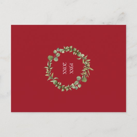 40e bruiloft Jubileum Ruby Save the Date Aankondigingskaart (Achterkant)