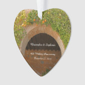 40e bruiloft Jubileum rustieke Archway Sinaasappel Ornament (voorkant)