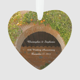 40e bruiloft Jubileum rustieke Archway Sinaasappel Ornament