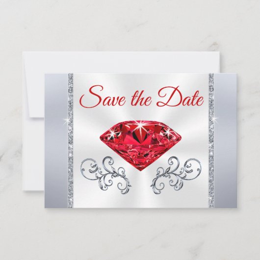 40e bruiloft Jubileum Save the Date Cards Kaart (Voorkant)