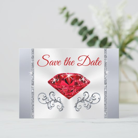 40e bruiloft Jubileum Save the Date Cards Kaart (Staand voorkant)