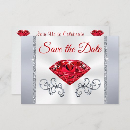 40e bruiloft Jubileum Save the Date Cards Kaart (Voorkant / Achterkant)