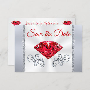 40e bruiloft Jubileum Save the Date Cards Kaart