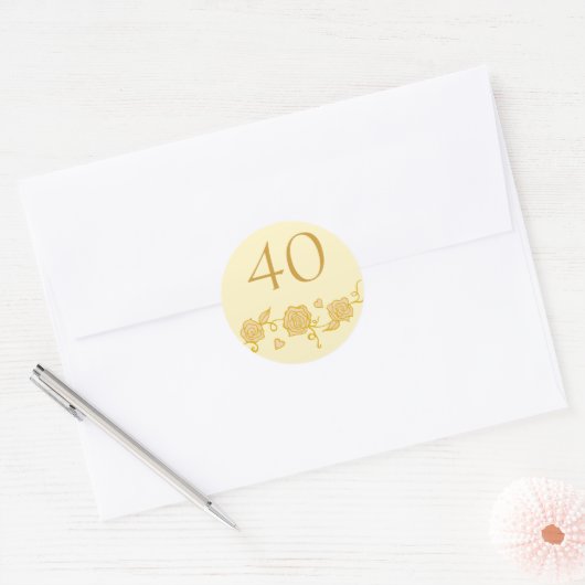 40e bruiloft Jubileum Stickers (Envelop)